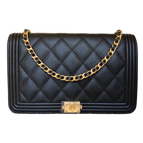 chanel black gold chain bag